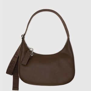 Baggu Brown Recycled Leather Medium Crescent